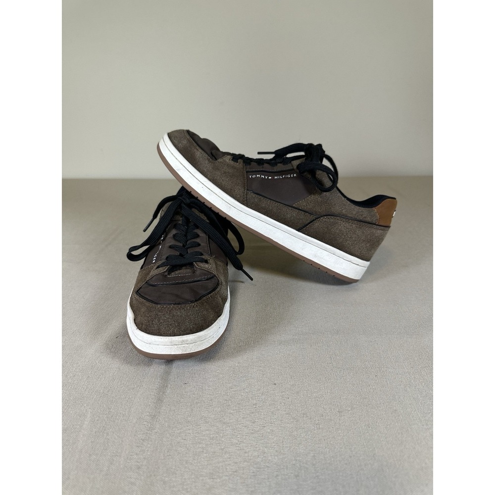 Tommy Hilfiger Shoes Adult Size 9 Brown Suede Trendy  Sneakers TMLENITO Men's
